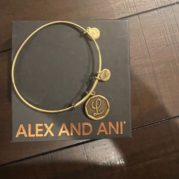 Alex and Ani Jewelry - Alex and Ani gold “L” bangles